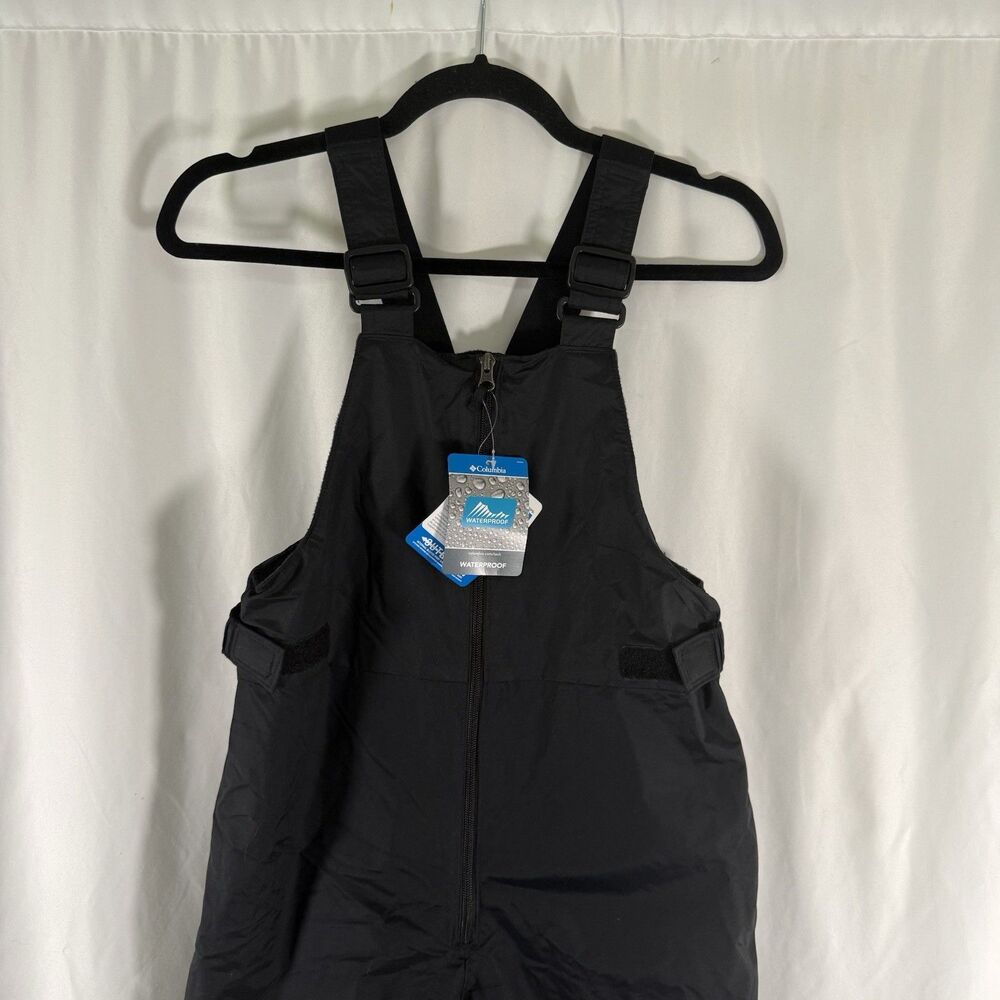 New Columbia Youth L Snow Suit Bib Youth Large Black Zip Waterproof Adjustable - Picture 2 of 10